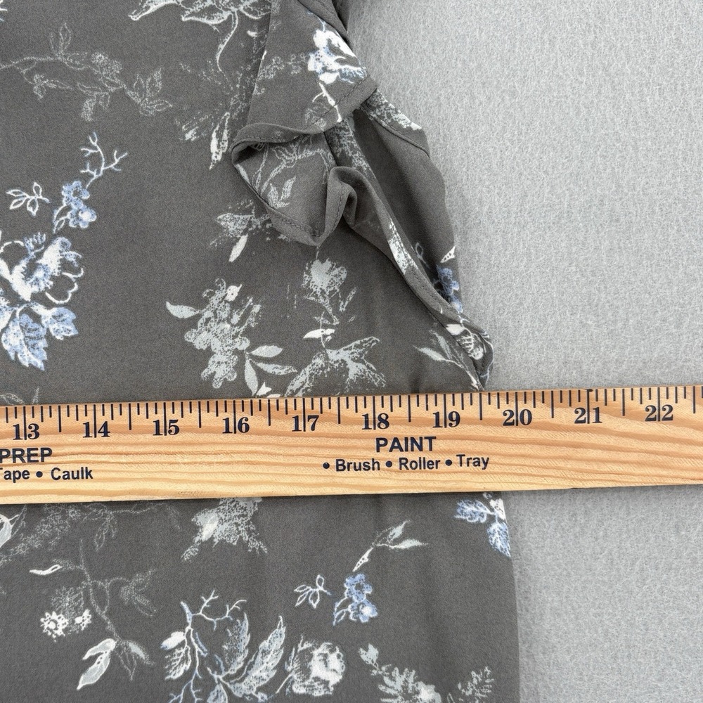 Nordstrom Rack Blouse Women Medium Gray Floral Romantic Cottage Boho Soft Girl - Picture 5 of 9